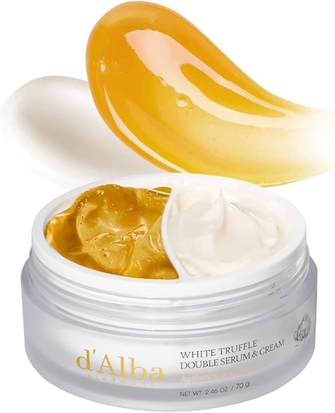 d'alba Crema y suero doble de trufa blanca italiana, 2 en 1 personalizable, elasticidad y cuidado nutritivo, crema vegana para todo tipo de piel, skincare coreano (70 g)