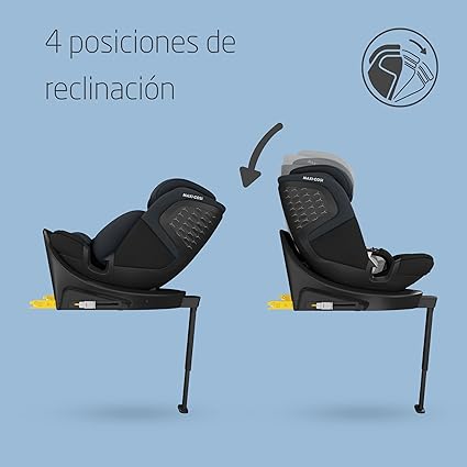 Maxi-Cosi Emerald 360 S i-Size, Silla coche 360 giratoria 0-12 años (40-150 cm), 360° FlexiSpin, Silla coche bebé, 4 posiciones reclinación, Protección contra impactos laterales G-CELL, Tonal Black