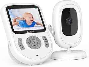 TakTark Baby Surveillance Camera, 2.8 Inch 720P HD 750mAh Baby Monitor with Camera with IPS Screen, Night Vision, Two-Way Communication, VOX, Temperature Control, Nanas, without WiFi without App