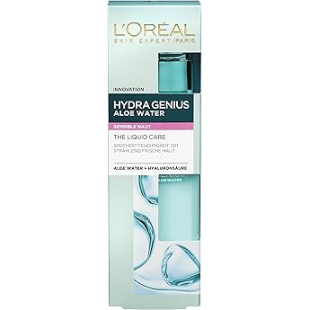L'Oreal Paris Hydra Genius - Crema hidratante con ácido hialurónico y aloe agua para piel sensible, 70 ml, 1 unidad