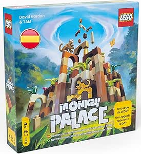 Asmodees Monkey Palace: A Lego Board Game - Build Your Way to Victory Piece by Piece Fun Game for Families, Children and Adults to Build, Age 10+, 2-4 Players, 45 Min