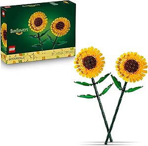 LEGO Botanicals Sunflowers Yellow Artificial Flowers Model Kit - Bedroom Accessory & Floral Home Decor - Gift for Girls, Boys 8+ Years and Teens 40524