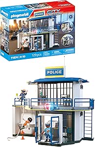 PLAYMOBIL | Action Heroes | Police Station with Investigation Room | Action-Packed Police Toy | Many Exciting Details | Foster Creativity | for Ages 4+ | 71874