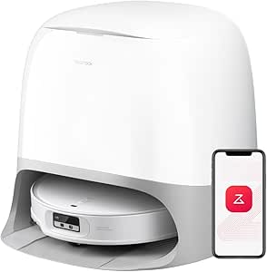 roborock Qrevo CurvX Robot Vacuum Cleaner and Mop, 22,000 Pa Suction, 8 cm Ultrathin Design, Double Anti-Tangle, AdaptiLift Chassis, Automatic Washing and Drying with Hot Water Mop