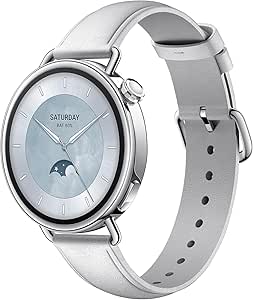 XIAOMI Watch S4 41mm, Smartwatch, Diameter 41mm, 32g Ultralight Body, Menstrual Forecast, 150+ Sport Modes, Security Features, HyperOS 3, Leather Strap (White)