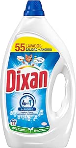 Dixan Gel Total 4+1, Liquid Detergent for Washing Machine 55 Washes, Liquid Soap for Washing White and Light Clothes, Cleaning, Brightness, Freshness and Sustainability