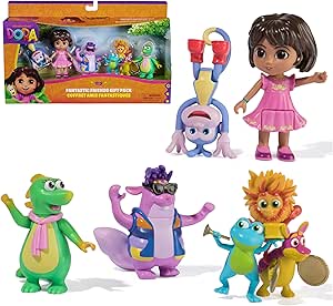 DORA The Explorer – Pack of Fantastic Friends of Dora, 7 Figures: Dora, Boots, Tico, Isa and the Trio Party – 6073738 – Toys Girl 3 Years + – Gift Girl 3 Years + – Children's Games