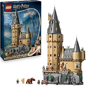 LEGO Harry Potter Hogwarts Castle: Central Tower - Toy Castle with Flying Key Room and Magic Chess - 12 Minifigures - Gift for 10+ Year Old Girls and Boys 76454