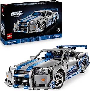 LEGO Technic Car Nissan Skyline GT-R (R34) from 2 Fast 2 Furious – Model Car Kit for Adults – Skid Function, Steering, Suspension and 6 Cylinder Engine – Gift for Men 42210