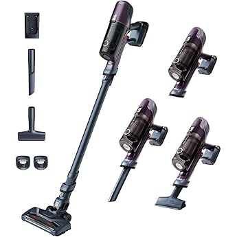 Aspiradora sin Cable,35kPa Aspirador de Mano,6 en 1 Inalámbrica con 35minutos de autonomía y batería extraíble,Aspirador Escoba Ideal para Pelo de Mascota/Alfombra/Suelo Duro&Oro