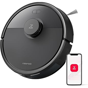 roborock Q7 L5+ Robot Aspirador y Fregador de 8000 Pa, 7 Semanas Autovaciado, Sistema Doble Antienredos, Navegación PreciSense LiDAR, Suelos Duros, Alfombras y Pelo de Mascotas, Negro