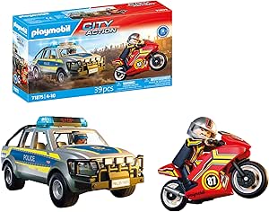 PLAYMOBIL | Action Heroes | Police Truck Chase | Light & Sounds Police Toy | Action Packed Adventure Toy | Ages 4+ | 71875