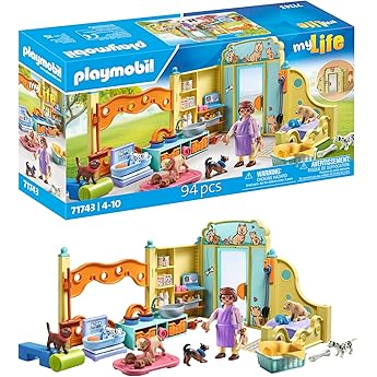 PLAYMOBIL | My Life | Hotel para Animales | Juguetes para niños | Figuras de Animales | para niños a Partir de 4 años | 71742