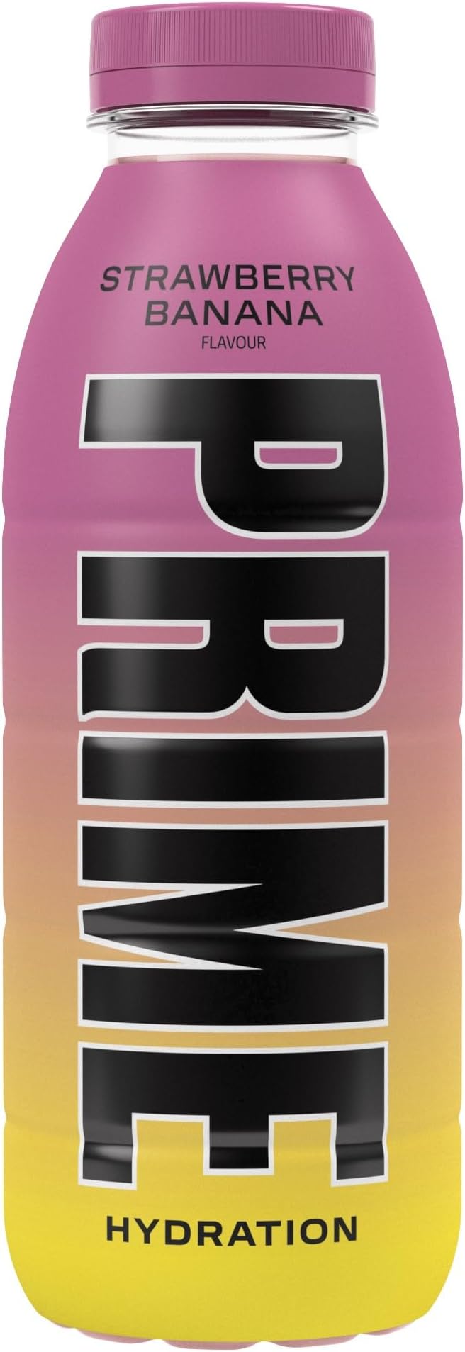 PRIME Hydration Strawberry Banana, Bebidas deportivas, Electrolitos mejorados para reponer líquidos, 250 mg de BCAA, vitaminas B, antioxidantes, bajo contenido en azúcar, 500 ml
