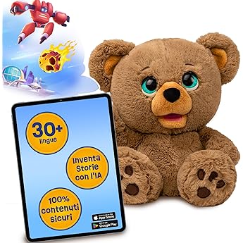 Osito de Peluche Interactivo, Osito Que Cobra Vida para Convertirse en tu Mejor Amigo, Mueve Sus Ojos y Emite Sonido Cuando le Hablas, Niños de +5 años, Famosa (THR00000)