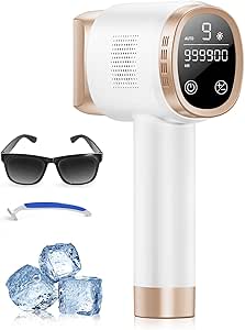 21J Laser Epilator with Cooling Function, 600-1200NM Pulsed Light Epilator with 9 Energy Levels, LCD Touch Screen for Women and Men, Bikini, Armpits, Face, White Body