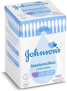 Johnson's Baby Buds for Babies, Kids and Adults (1 Box x 100 Pcs), Ear Buds with 100% Pure Cotton Tips and 100% Paper Sticks