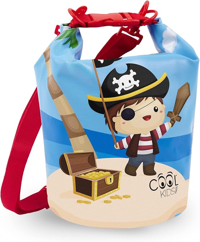 PERLETTI Bolsa Estanca Impermeable Niños - Bolsa Seca Dry Bag Playa Kayak Deporte Esquí Buceo con Cierre de Clip y Correa Ajustable - Mochila Bolsa Waterproof Ultraligera Niño - 18x25cm