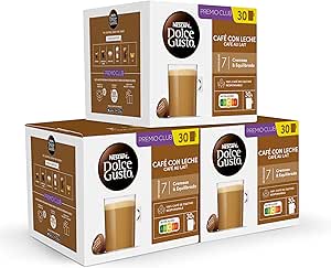 NESCAFÉ Dolce Gusto Café con Leche - Coffee Capsules, 90 Capsules (3 x 30) - Intensity 7 - Original for Dolce Gusto Coffee Machines