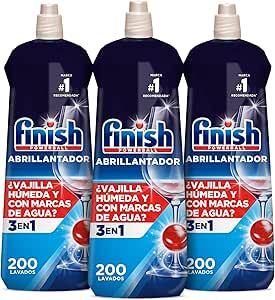 Finish Powerball Dishwasher Polish, Dry Dishwasher, Shiny and Non-Marking – 3 x 800 ml – Total 600 Washes