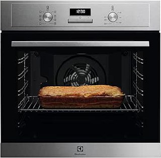 Electrolux EOH3H54X Horno Eléctrico de Convección, Multifunción, Grill Integrado, Serie 300, 7 Funciones, Cocción Multinivel, Limpieza AquaClean, 72 L de Capacidad, Inox Antihuellas, Clase A+