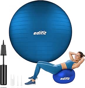 Pilates Ball, 55, 65 and 75 cm, Home Exercise, Includes Pump, Fitball, Pregnant, Yoga Accessories, Various Sizes