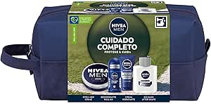 NIVEA Men Pack Complete Care Toiletry Bag, Gift Set for Men with Face Cream (1 x 75 ml) Full Body Moisturizer (1 x 150 ml), After Shave Balm (1 x 100 ml), Deodorant (1 x 100 ml)