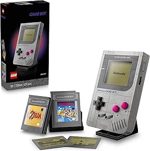 LEGO Nintendo Super Mario Game Boy Exhibition Set - Father's Day Detail - Adult Model Kit with 2 Video Game Cartridges Inc. Zelda: Link's Awakening and Super Mario Land 72046