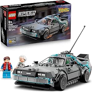 LEGO Speed Champions Back to the Future Time Machine - Marty McFly and Doc Brown Minifigure Toy Car Model - Gift for 9+ Year Old Boys and Girls & Movie Fans 77256