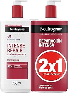 Neutrogena Norwegian Formula CICA Intense Repair Body Lotion for Dry Skin (Pack of 2 x 750ml) Repairing Body Moisturizer with Centella Asiatica