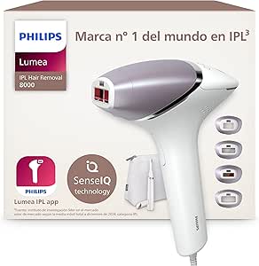 Philips Lumea 8000 Series IPL Hair Removal Device Laser Hair Removal Alternative, SenseIQ Technology, 4 Body Attachments, Satin Compact Trimmer Pencil, BRI949/00