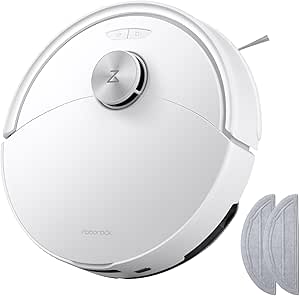 roborock Q10 S5 Set Robot Vacuum Cleaner and Floor Mops 10000 Pa HyperForce Suction, Robot Vacuum with Dual Anti-Tangle, PreciSense LiDAR Navigation, Reactive Tech Obstacle Avoidance, White