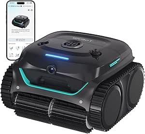 WYBOT (2025 New Model) C2 Vision-A Wireless Pool Robot with AI Camera, 8 Modes, Strong Suction, Double Filter, Waterline, Battery Pool Robot, Wall and Floor, Control