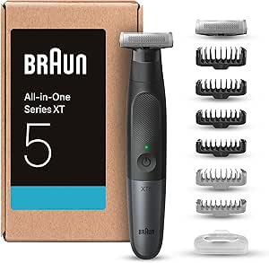 Braun Series X Beard Trimmer, Men's Electric Shaver for Face and Body, Shaver, Men's Hair Clipper, Bi-Directional Comb, Flexible Head, Water Resistant, XT5270