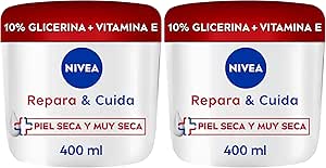 NIVEA Repair & Care Body Moisturizer, Face & Hand Cream (1 x 400ml) 72h Moisturizer with Glycerin & Pure Vitamin E for Dry & Very Dry Skin (Pack of 2)