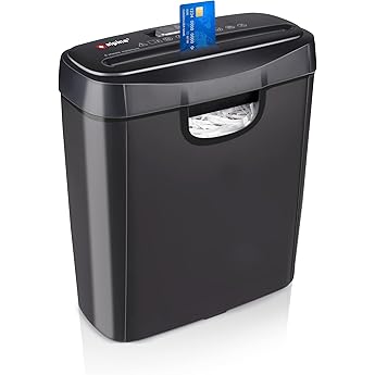 Hama |Trituradora Papel Nivel Seguridad E-2,P-2,T-2(ClassicS61, Destructora Papel, 28,5x13,5x32,2cm, Niv Ruido: 72db, Velocidad: 2,8m/min, 6mm Corte, 6 Hojas DINA4, Tarjetas crédito, Grapas) Negro