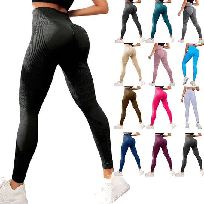 2026 Leggins Anticeluliticos Mujer Deportivos, Leggins Mujer 3D Push Up Leggings de Cintura Alta Deporte Leggings Yoga Elásticos Slim Fit Ropa de Color Sólido Transpirables