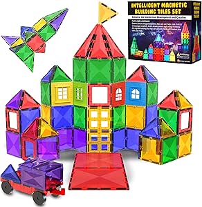 Desire Deluxe Kit Bloques de Construcción Magnéticos 3D para Niños de 3 - 7 Años - Juguete Educativo con Figuras Geométricas para Desarrollar la Creatividad de Sus Pequeños - 57 Piezas