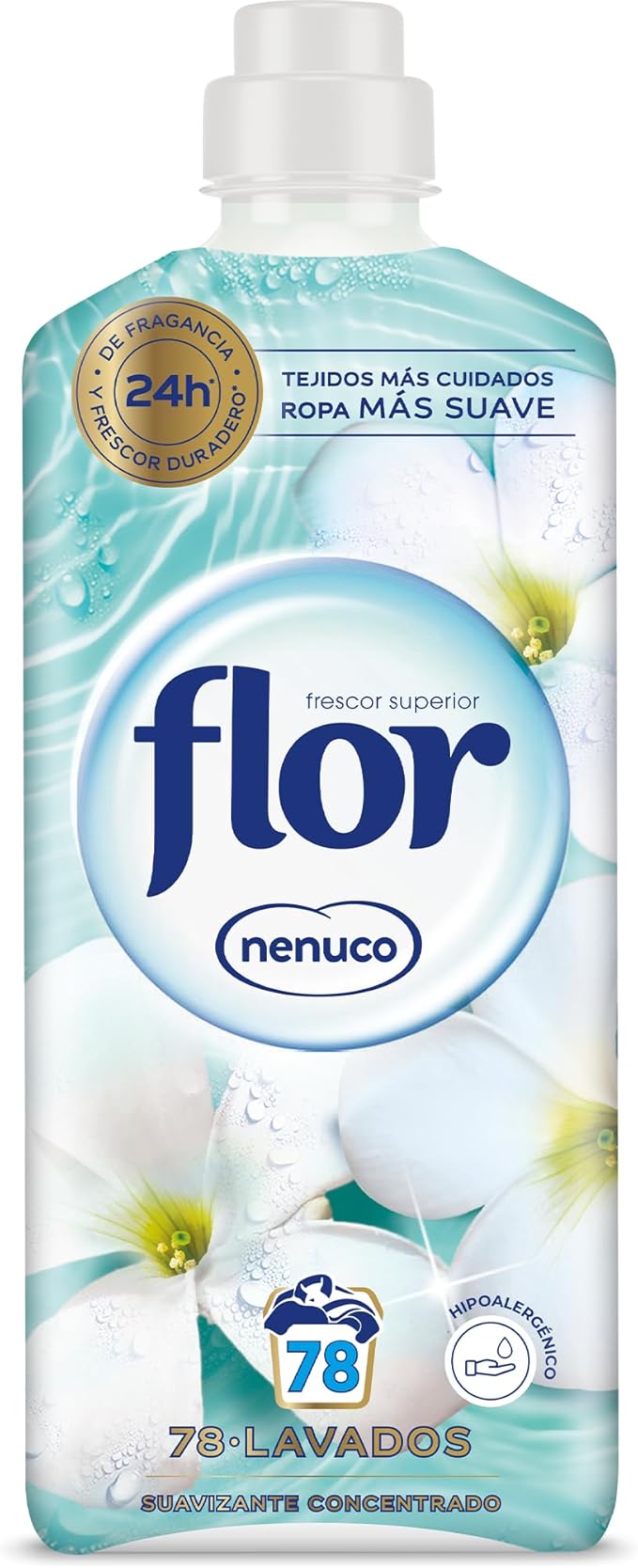 Flor - Suavizante para la ropa concentrado, aroma nenuco, hipoalergénico, 78 dosis, 1404 ml