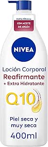 NIVEA Q10 Argan Oil Body Milk Firming + Extra Moisturizing (400ml), Firming Body Lotion for Dry Skin, Nourishing Body Moisturizer