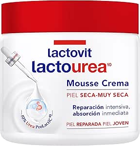 Lactovit - Crème Lactourea Moisturizing Mousse 24h for Body and Face, Very Dry and Extra Dry Skin, Immediate Absorption – 400 ml