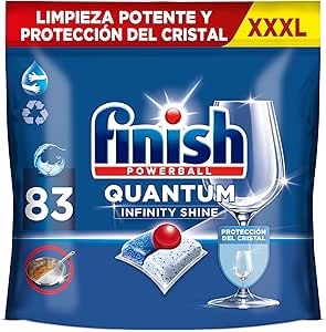 Finish Powerball Quantum Infinity Shine Dishwasher Tablets, Powerful Cleaning and Glass Protection, 83 Tablets
