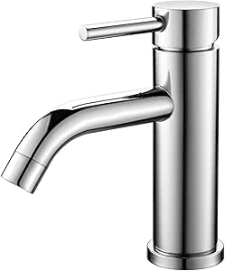 Ibergrif M11003 Stainless Steel Bathroom Mixer Basin Tap with Water Saving Aerator, G 3/8 Connection, Chrome Finish