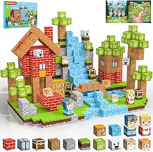 Bloques Magneticos Construccion Niños 100 Piezas 2CM 3+ Magneticas,Juego Magnetic Blocks Tiles Construcción,Juguetes Montessori para Niños4 5 6 7 8 9 10 11 12Regalos de Cumpleaños para Niñas