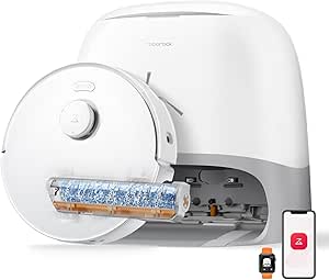 roborock Qrevo Curv 2 Flow Robot Vacuum Cleaner with 270 mm Extendable Roller, Refreshes Mop Always, 20000 Pa Suction, Double Anti-Tangle, Intelligent Carpet Strategy, Self-Emptying