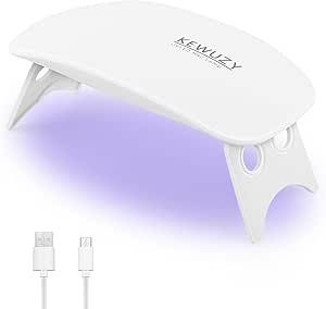 Mini LED UV Nail Lamp, Mini Gel Nail Lamp Uv Lamp with Timer, Mouse Shape Curing Tool, Compact and Lightweight for Home Use (White)