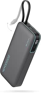 CUKTECH CP25 Power Bank 20,000mAh, Portable Battery with Integrated USB-C Cable, PD 45W Powerbank with 1 x USB-A, External Battery Quick Charge Compatible iPhone 17 Pro MAX, Galaxy, Xiaomi, MacBook