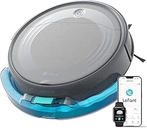 Lefant M310 Ultra Robot Vacuum Cleaner and Floor Mop 3-in-1 with 6000Pa Suction, 170min, ToF Laser Mapping, 190° PSD Obstacle Evasion, Carpet Recognition, WiFi/App/Alexa, Gray