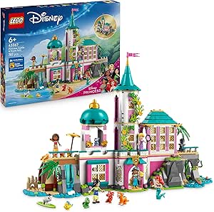 LEGO | Disney Princess Castle & Royal Pets - Detailed Modular Toy - Mini Dolls of Rapulzel, Ariel, Moana, Jasmine and Mulan & Animals - Gift for 6+ Year Old Girls 43267
