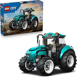 LEGO City Tractor Toy - Farmer Mifigure Farm and Farm Vehicle Model Kit - Birthday Gift for 6+ Year Old Boys & Engineering Fans - 60498